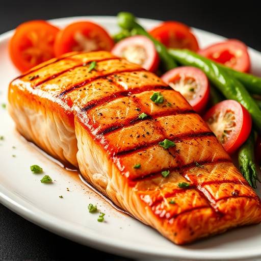 Salmão Grelhado com Legumes Frescos